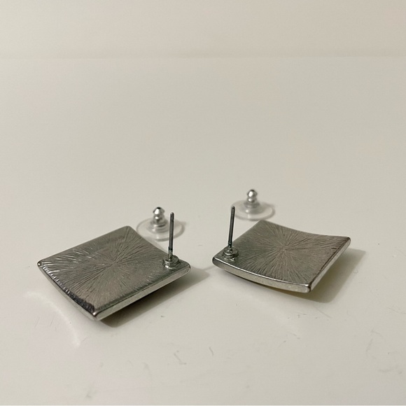 Lot of 2 Double Triangle Drop and Square Bar Stud Earrings - Picture 8 of 16